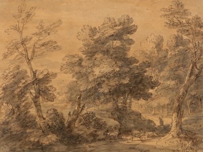 Paesaggio boscoso con pastore e pecore da Thomas Gainsborough